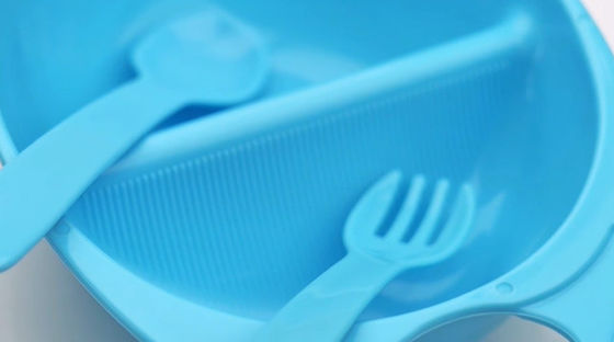 Plastic Up 3 Month Baby Bowl With Spoon Fork