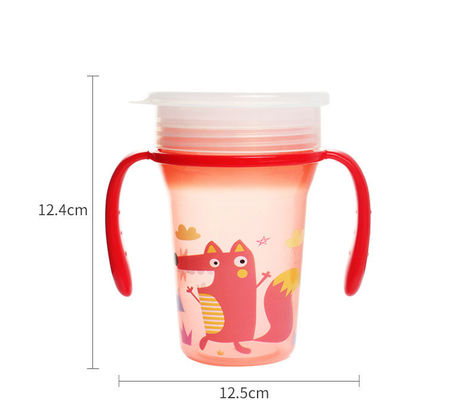 300ml PP Baby Weighted Straw Cup 360 Degree Angle