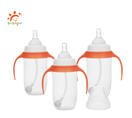 12oz/330ml Baby Feeding Bottle  Food Grade PP &amp; Silicone, BPA-Free &amp; ISO9001 Certified