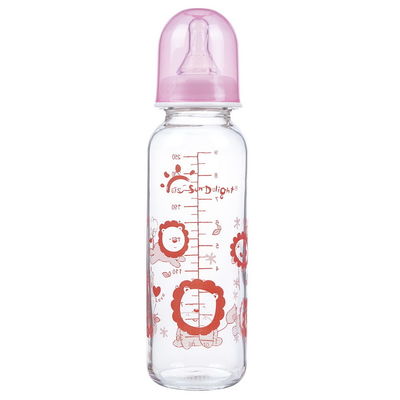 Heat Resistant Hi Transparency Standard Neck 9oz 250ml Glass Baby Feeding Bottles