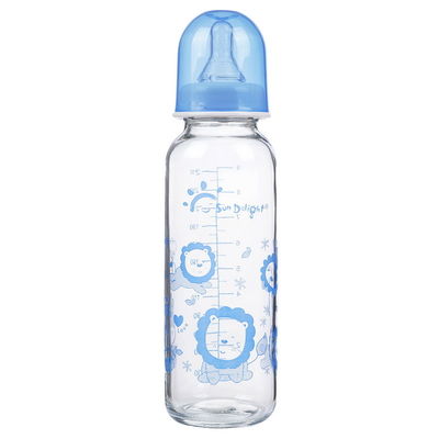 Heat Resistant Hi Transparency Standard Neck 9oz 250ml Glass Baby Feeding Bottles