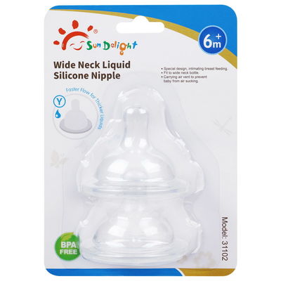 Washable Clear Wide Neck Silicone Anti Colic Teat