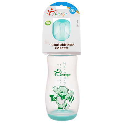 110℃~120℃ PP Arc 12oz 330ml Baby Nipple Bottle