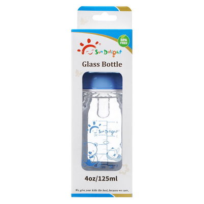 125ml 4oz Standard Neck Borosilicate Glass Baby Feeding Bottles