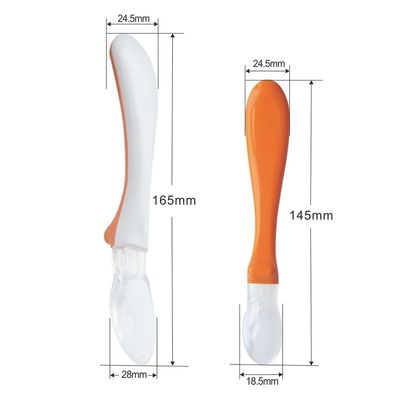 Tip Color Change Orange PP Soft Baby Silicone Spoon