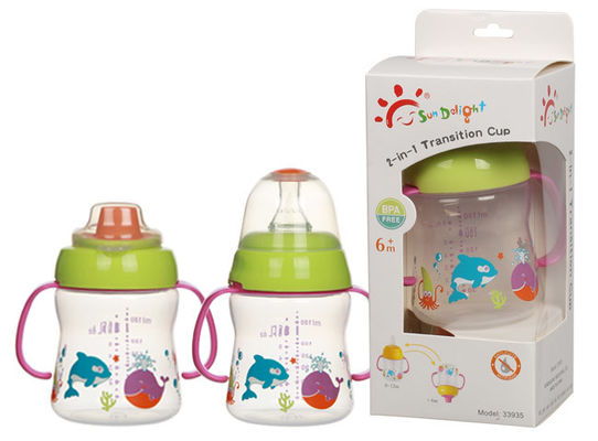 Non Spill 2 In 1 BPA Free 6 Month 6 Ounce Baby Sippy Cup