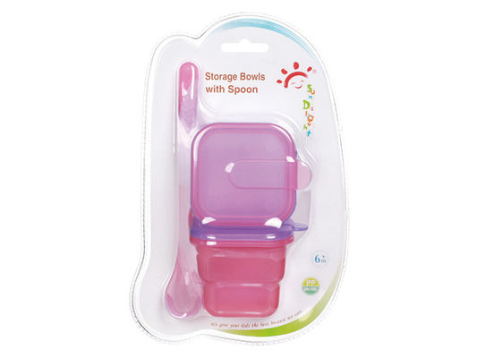 2pcs BPA Free Airtight Plastic Baby Food Storage With Spoon