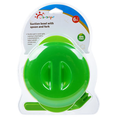 Suction Base BPS FREE Plastic Baby Feeding Bowls And Spoons