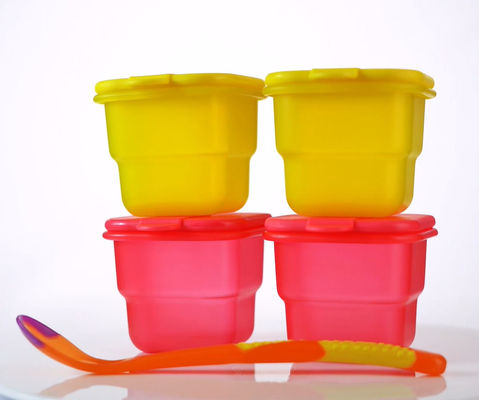 2pcs BPA Free Airtight Plastic Baby Food Storage Container With Spoon
