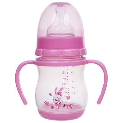 BPA FREE Wide Neck Double Handle PP 6oz Baby Feeding Bottle