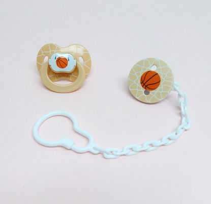Liquid Silicone ABS Basketball Baby Soother Chain
