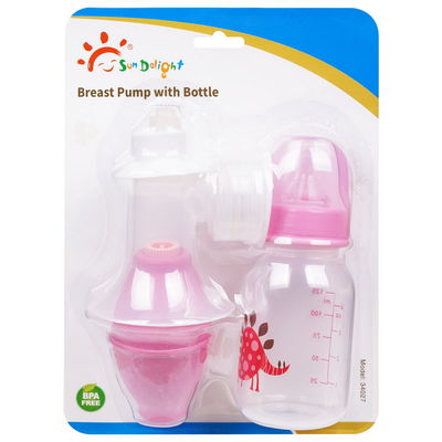 PP Latex BPA Free Manual Breast Pump With Bottle