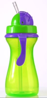 Green Purple 9oz 290ml Baby Weighted Straw Cup With Handle