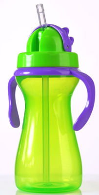 Green Purple 9oz 290ml Baby Weighted Straw Cup With Handle