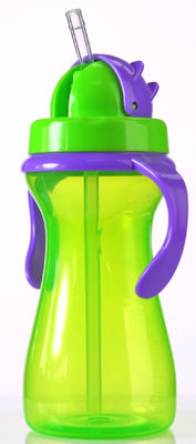 Green Purple 9oz 290ml Baby Weighted Straw Cup With Handle