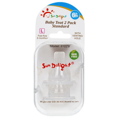 ISO9001 120℃ BPA Free Baby Silicone Nipple 0 - 24 Month Age