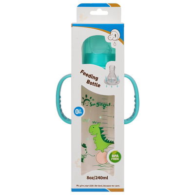8oz 240ml Newborn Baby Feeding Bottle With Two Handle