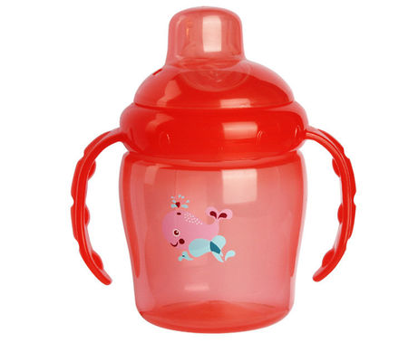 (NEW ) 225ml  PP SIPPY CUP WITH DOUBLE HANDLES NON-SPILL