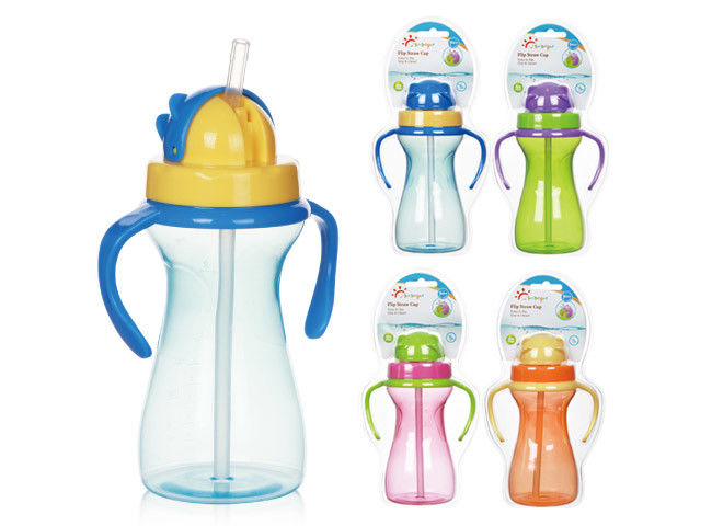 BPA Free Multicolor 9oz 290ml PP Silicone Baby Weighted Straw Cup