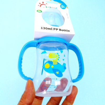 5oz 130ml Standard Baby Feeding Bottle With Double Handle PP