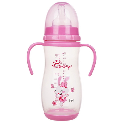 12oz 330ml PP Baby Bottle With Double Handle Phthalate Free Sterilizing