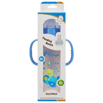 240ml Infant Baby Bottle FDA EN14350 Tested Pink Blue Green Color