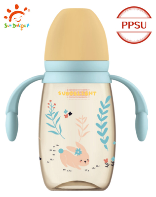 240ml 300ml PP Baby Bottle With Double Handle Shock Resistant