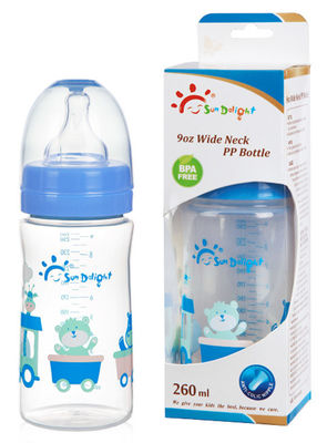 9oz 260ml Wide Neck Arc PP Baby Feeding Bottle