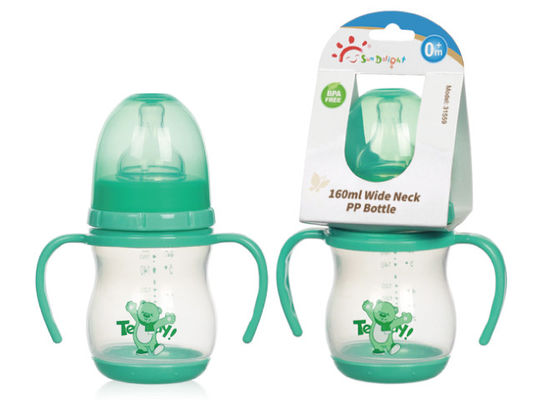 Anti Fall 6oz 160ml Wide Neck Silicone PP Baby Feeding Bottle