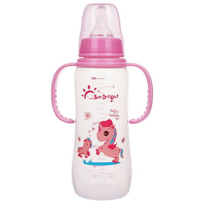 8oz 240ml PP Newborn Baby Feeding Bottle With Double Handle