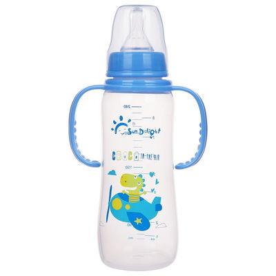 8oz 240ml PP Newborn Baby Feeding Bottle With Double Handle