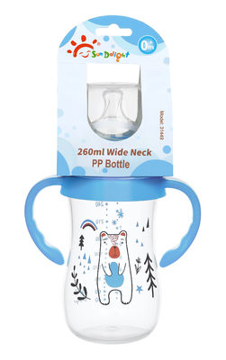 9 oz/ 260 ml PP Wide Neck Baby Feeding Bottle